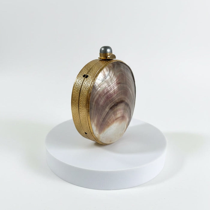 Natural Seashell Minaudiere Clutch: Beach Wedding Bridal Bag