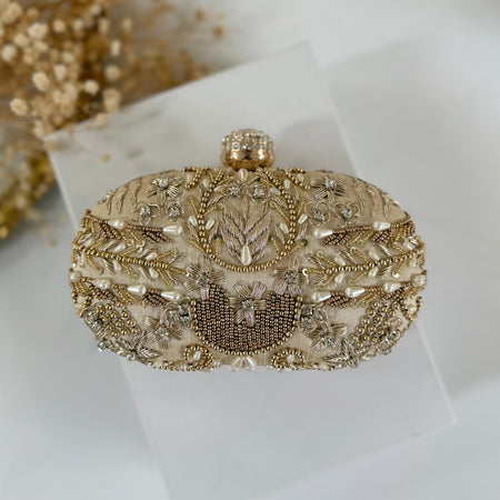Handmade Gold Bridal Clutch