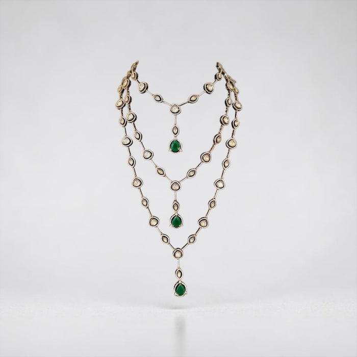 Emerald Green Bridal Necklace Set- Layered Necklace Set