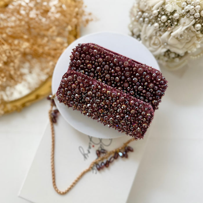 Purple Mini Crystal Clutch