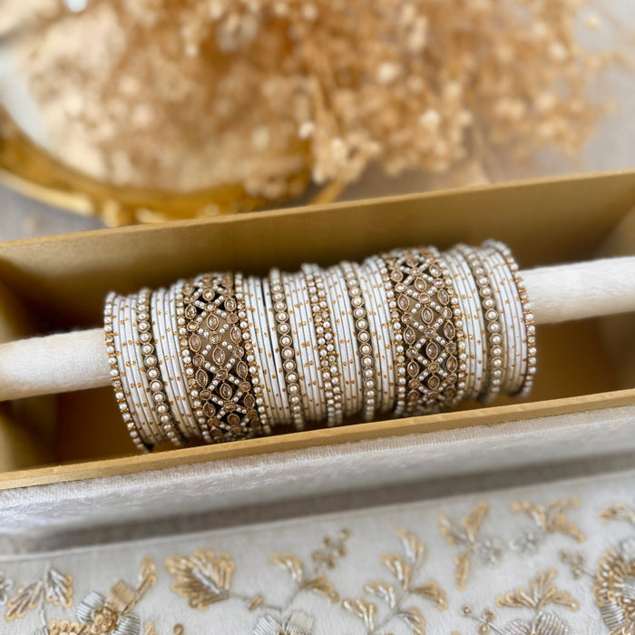 Champagne bangle Set: Polki Bangle Set