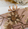 Champagne Sunflower Clutch | Floral Evening Bag