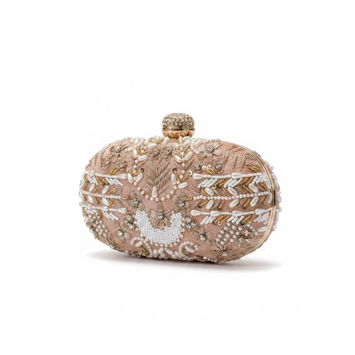 Handmade Light Peachy Pink Bridal Clutch 