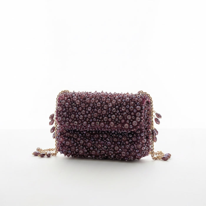 Purple Mini Crystal Clutch
