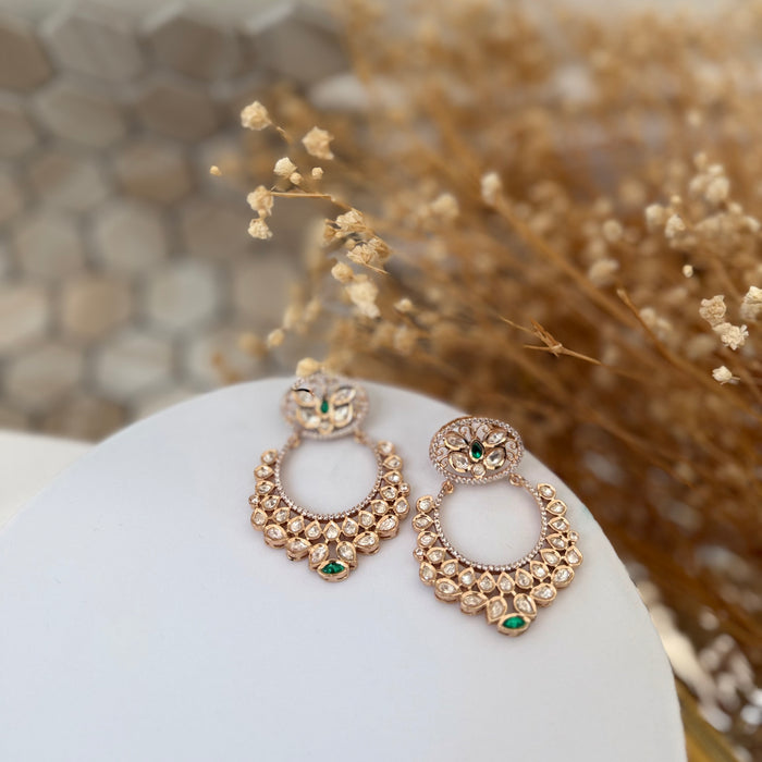 Original Kundan Foil Brass Earring- Gold Plating & Micron Polish