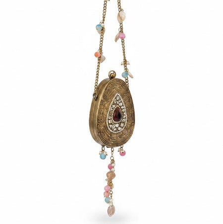 Mini Multi-Color Natural Gemstone Tear Drop Clutch