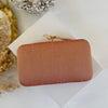 Deep Apricot Bridal Clutch: Hand Embroidered Floral Evening Bag