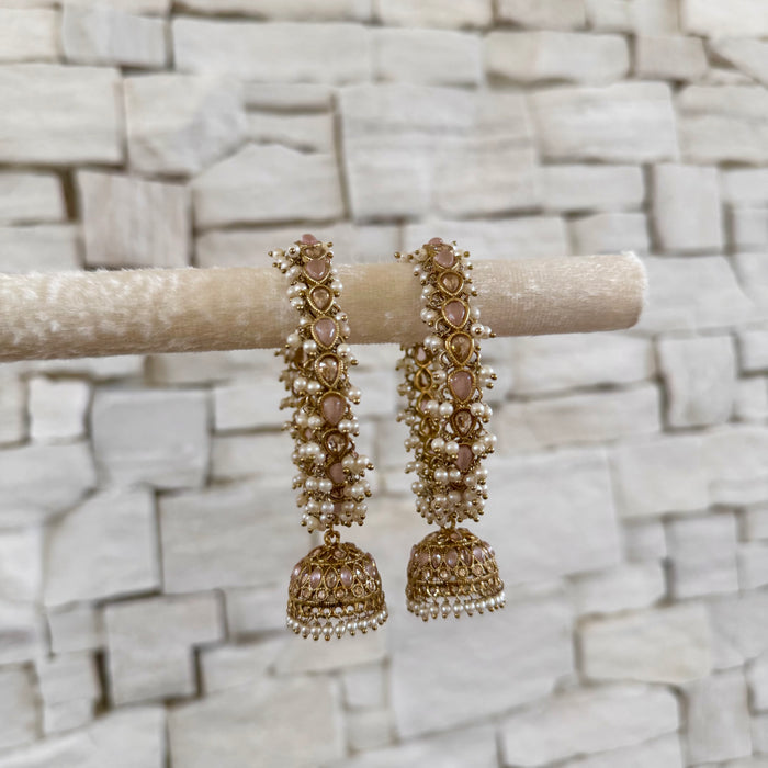 Bridal Polki Bangle Set: Pearl Pink Bangles