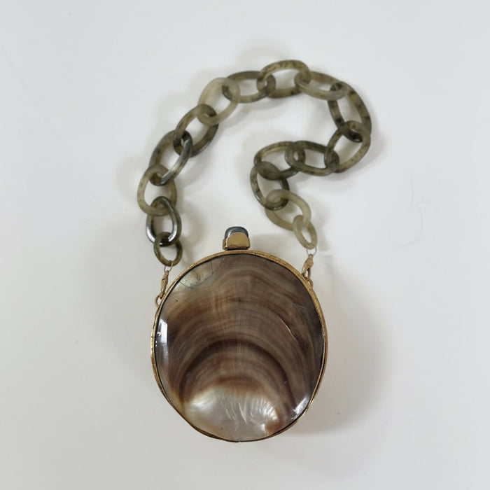 Natural Seashell Minaudiere Clutch: Beach Wedding Bridal Bag