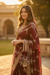 Maroon bridal potli bag