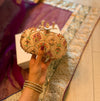 Multicolor Jewel Oval Clutch: Hand-Embroidered Oval Bag