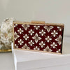 Maroon Velvet Bridal Clutch Zardozi Work Clutch