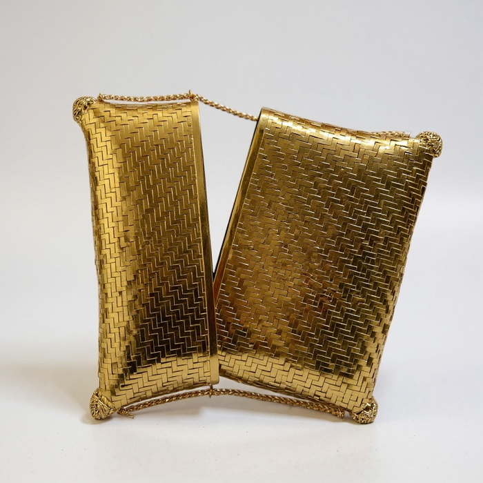 Gold Plated Vintage Style Brass Clutch