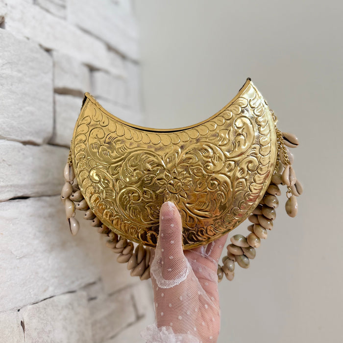 Moon Shape Brass Clutch