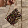 Multicolor Hand-Embroidered Mini Kundan Clutch