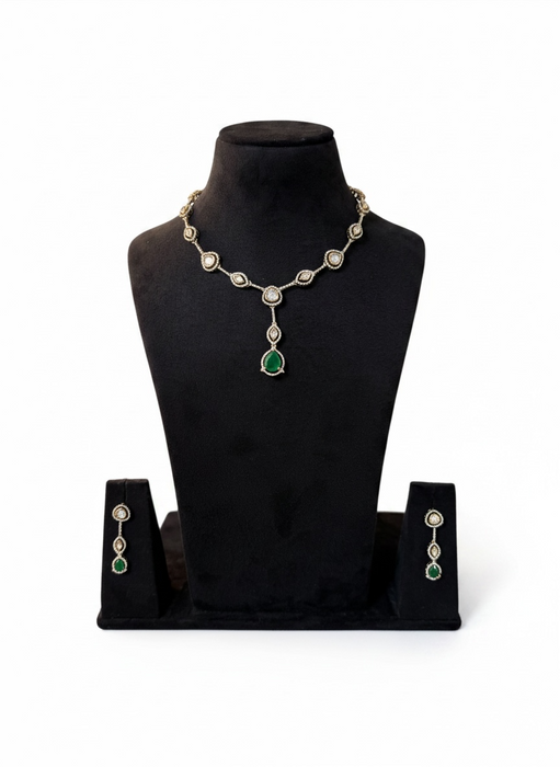 Emerald Green Bridal Necklace Set- Layered Necklace Set