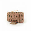 Deep Apricot Bridal Clutch: Hand Embroidered Floral Evening Bag