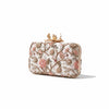 Champagne Bird Motif Hand-Embroidered Clutch With Bird Knob