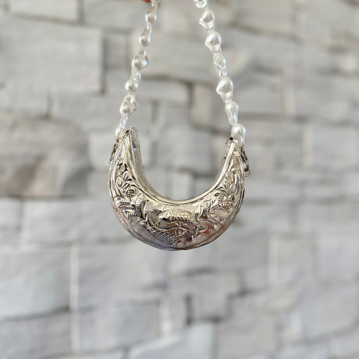 Mini Crescent Moon Brass Clutch