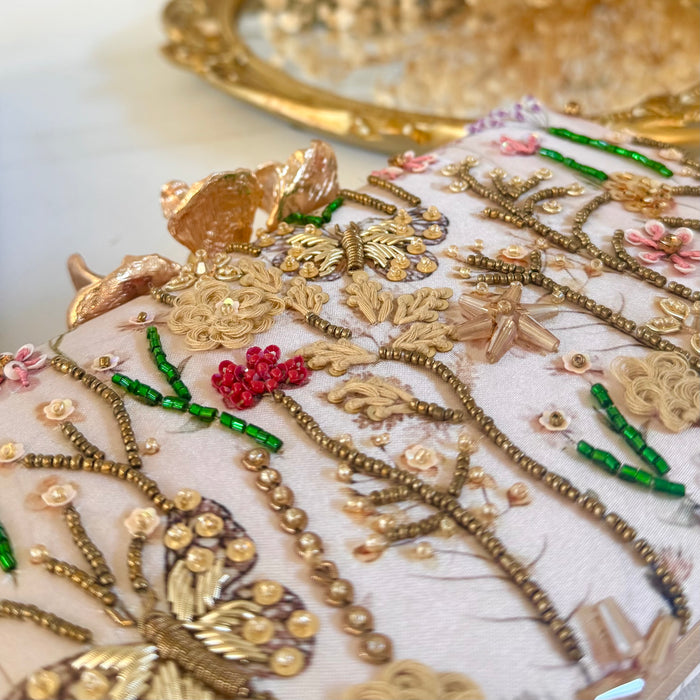 Butterfly Theme Multi-Color Clutch: Floral Zardosi Clutch