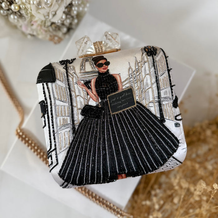 Black and White Statement Clutch