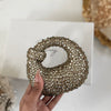 Kundan Stone Mini Clutch: Silver Mini Statement Clutch