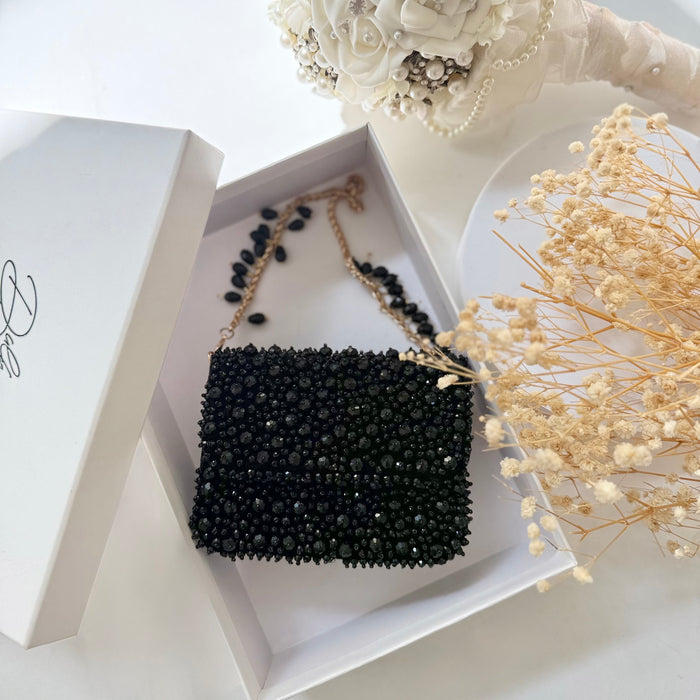 Black Mini Crystal Clutch