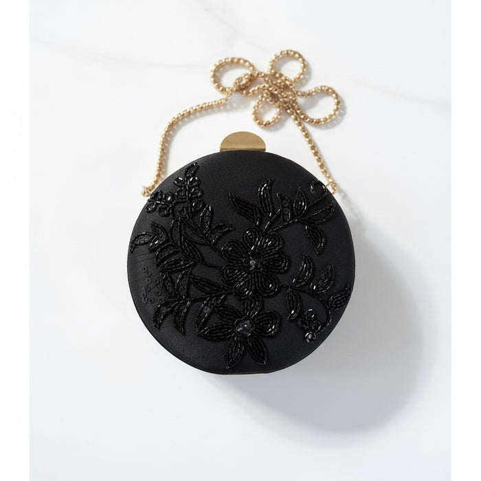 Black Round Shape Mini Clutch
