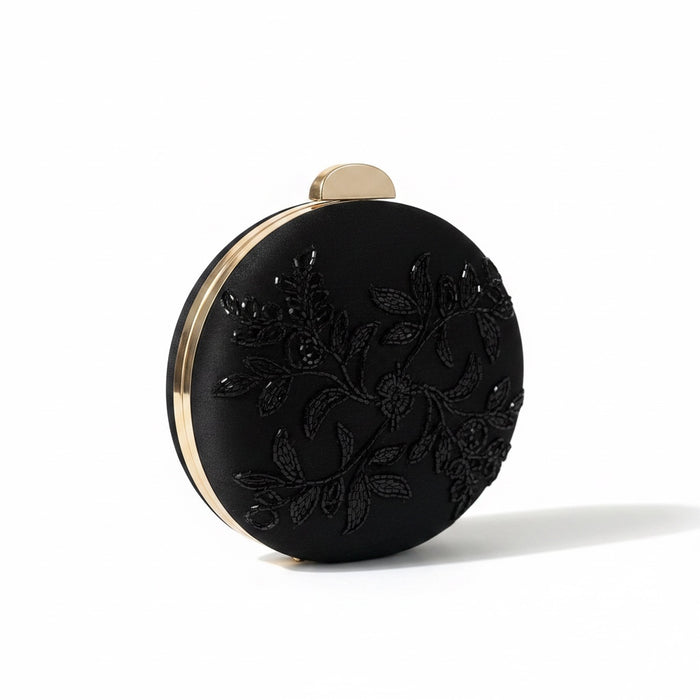 Black Round Shape Mini Clutch