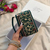 Embroidered Vanity Case Bag | Hand Embroidered Suede Bridal Bag