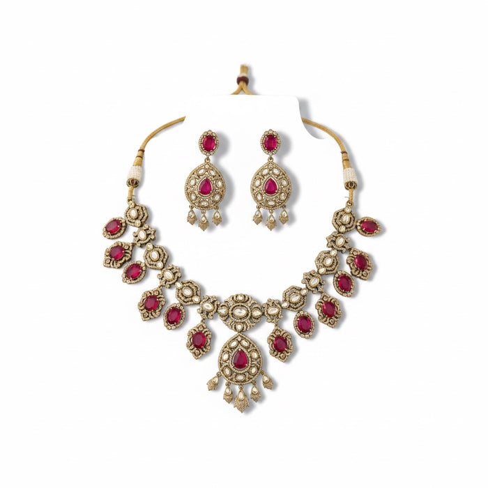 Ruby Necklace Set- Premium Kundan Necklace Set