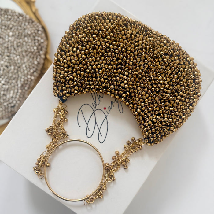 Metal Clutch with Ghungru | Statement Evening Bag