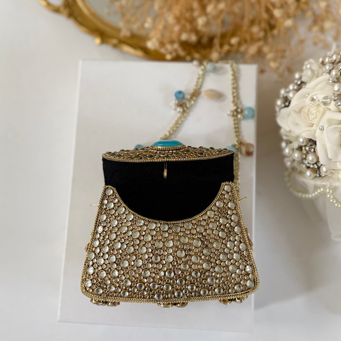 Blue Onyx Natural Gemstone Mini Clutch