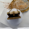Mini Mother of Pearl Clutch : Gold Statement Clutch