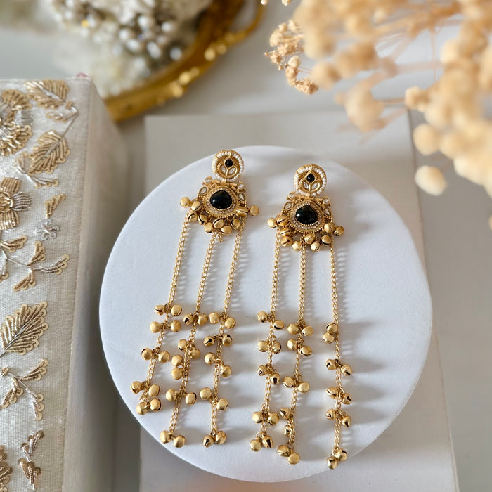 Kashmiri Jhumkas: Multicolor Long Earrings