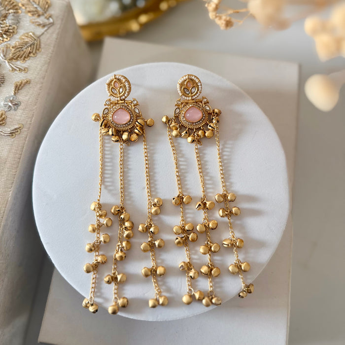 Kashmiri Jhumkas: Multicolor Long Earrings