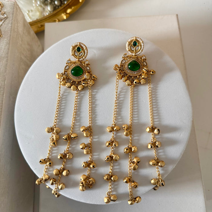 Kashmiri Jhumkas: Multicolor Long Earrings