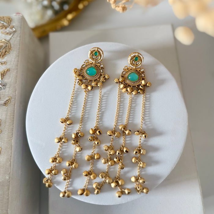 Kashmiri Jhumkas: Multicolor Long Earrings