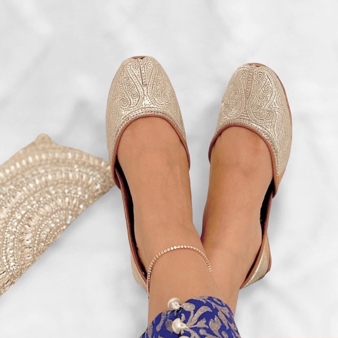 Handmade Silver Tilla Work Khussas: Pakistani Wedding Shoes