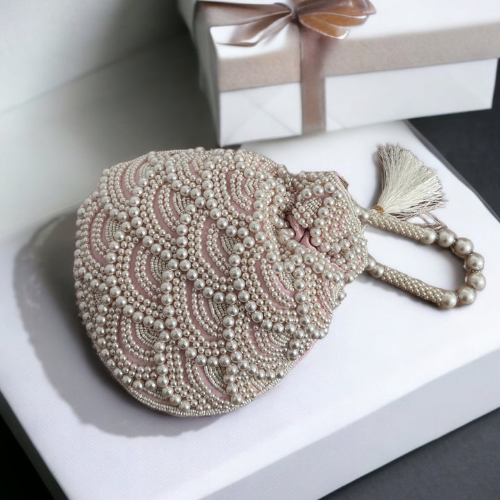 Handmade Beaded Bridal Potli Bag: Indian Pakistani Wedding Accessory