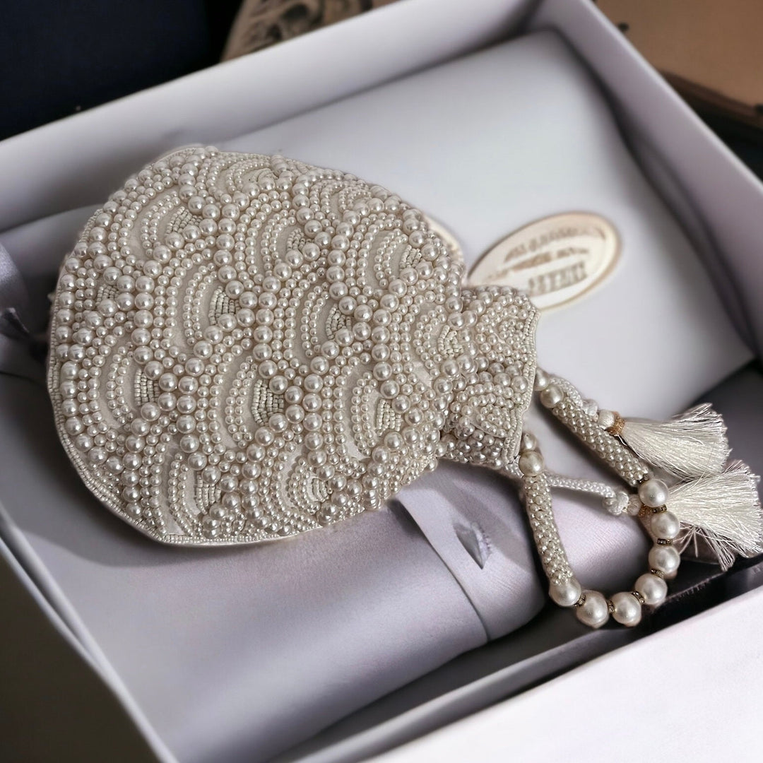Handmade Beaded Bridal Potli Bag: Indian Pakistani Wedding Accessory