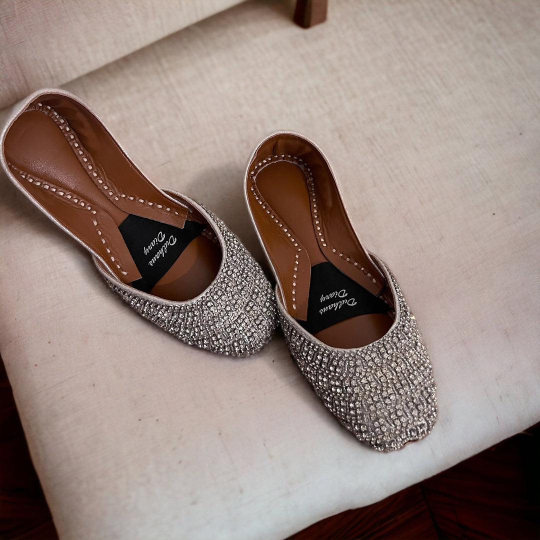 Crystal Bridal Khussa Jutti: Handmade Pakistani Wedding Shoes