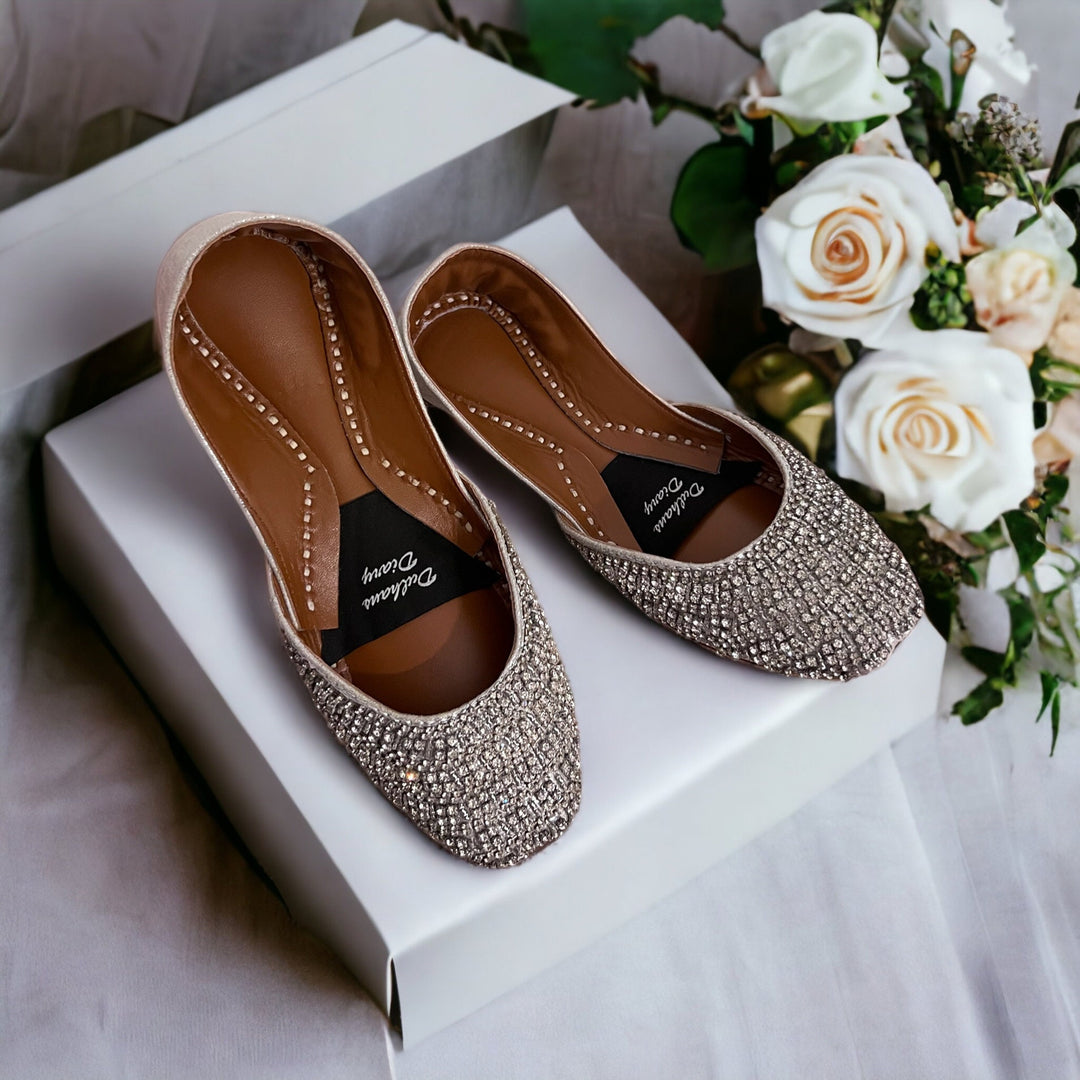Crystal Bridal Khussa Jutti: Handmade Pakistani Wedding Shoes