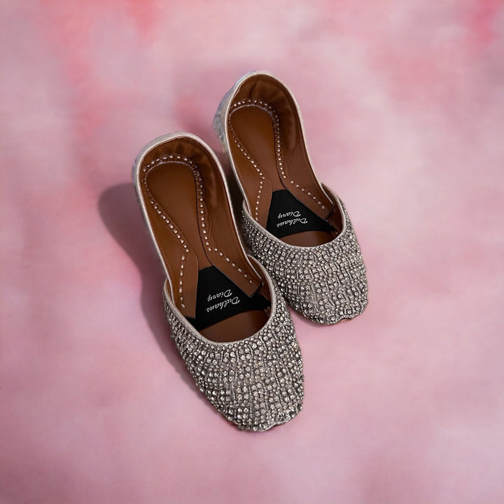 Crystal Bridal Khussa Jutti: Handmade Pakistani Wedding Shoes