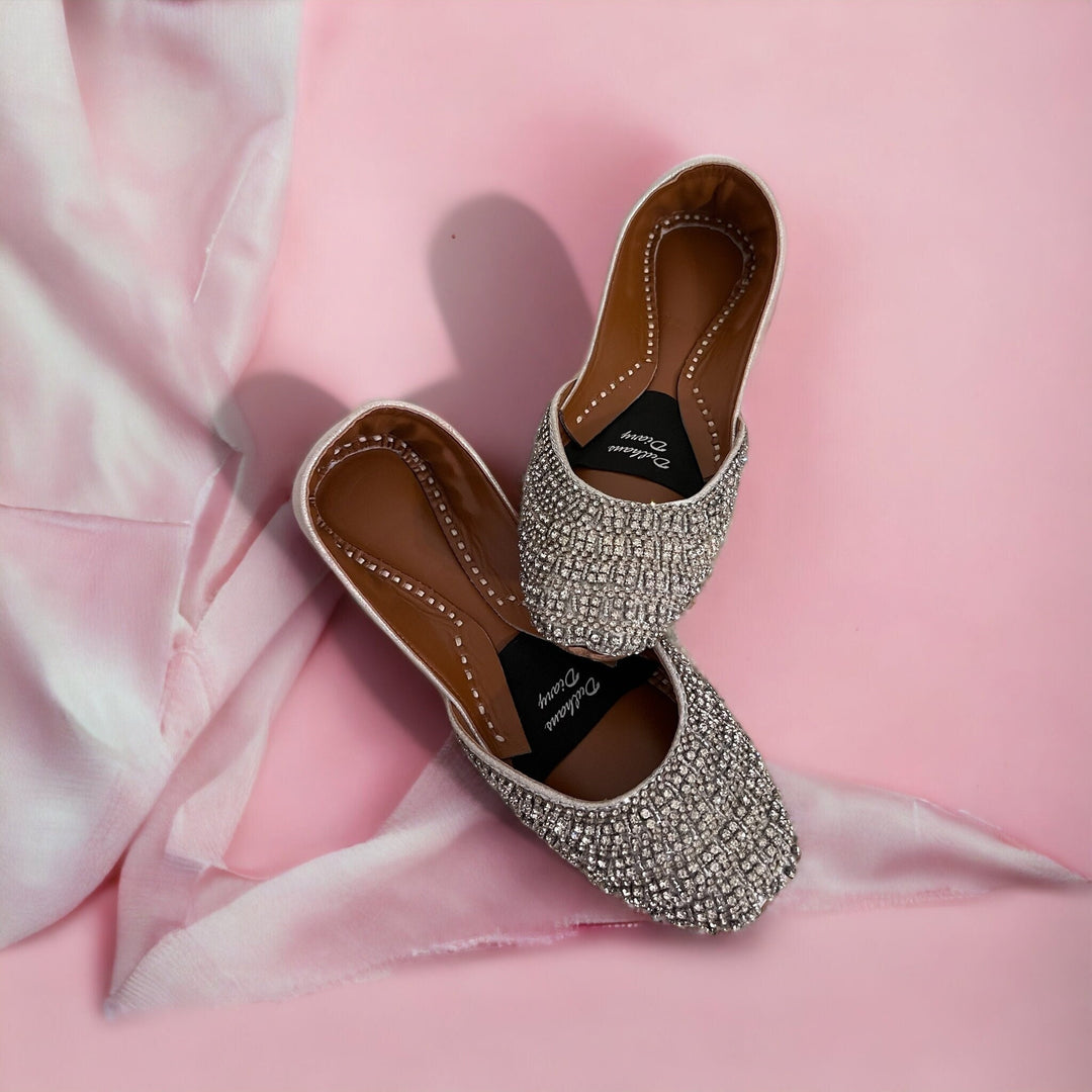 Crystal Bridal Khussa Jutti: Handmade Pakistani Wedding Shoes
