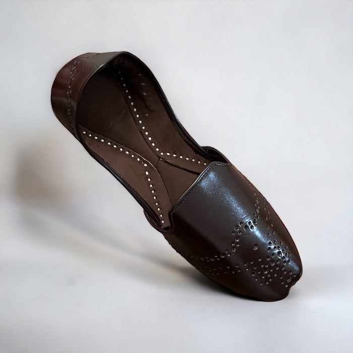 Dark Brown Cutwork Loafers