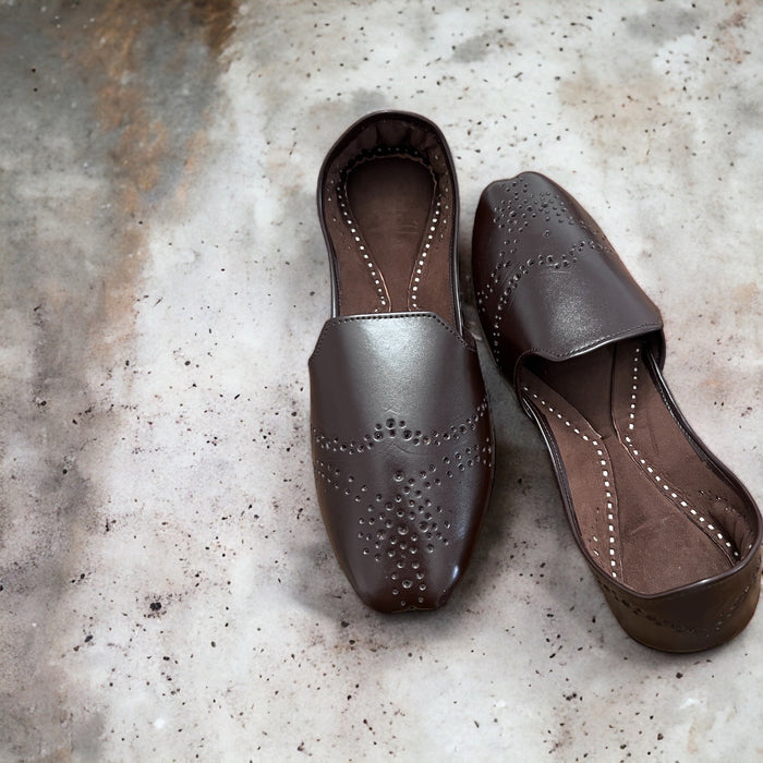 Dark Brown Cutwork Loafers