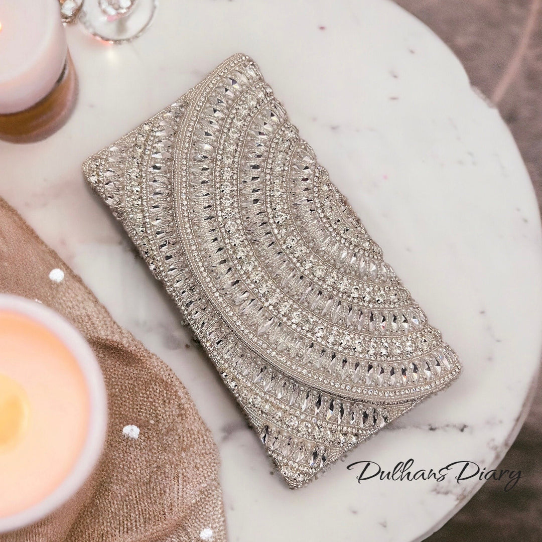 Handmade Crystal Bridal Clutch: Wedding Day Evening Bag