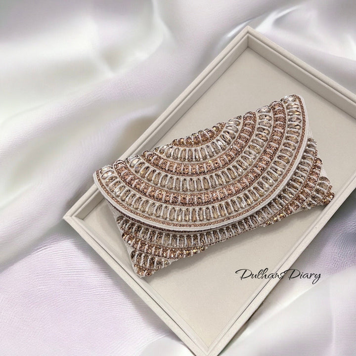 Handmade Crystal Bridal Clutch: Wedding Day Evening Bag