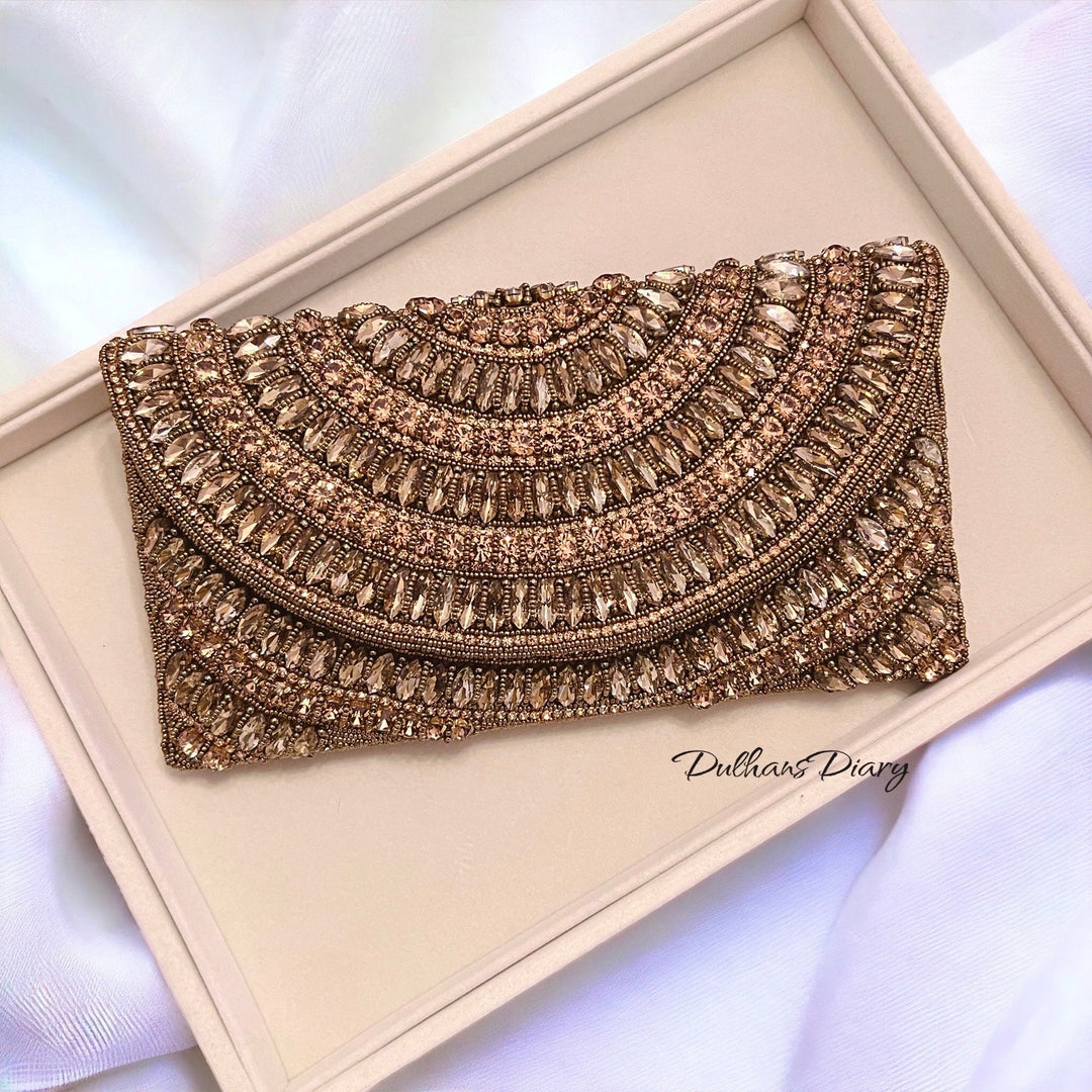 Handmade Crystal Bridal Clutch: Wedding Day Evening Bag
